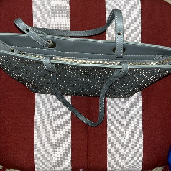 Gray Tote With Gold Accents NWOT - Picture 4 of 11